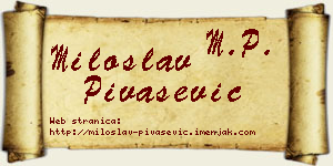 Miloslav Pivašević vizit kartica